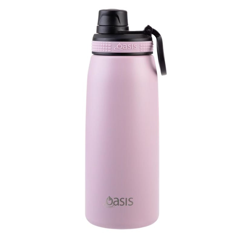 Oasis 780ml sports bottle double walled insulated stainless steel bottle with screw cap lid - Blush.