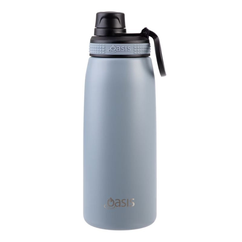 Oasis 780ml sports bottle double walled insulated stainless steel bottle with screw cap lid - Hazy Blue.