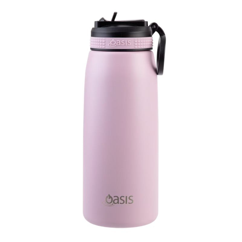 780ml Oasis sports bottle with sipper lid - double walled stainless steel bottle - Blush.