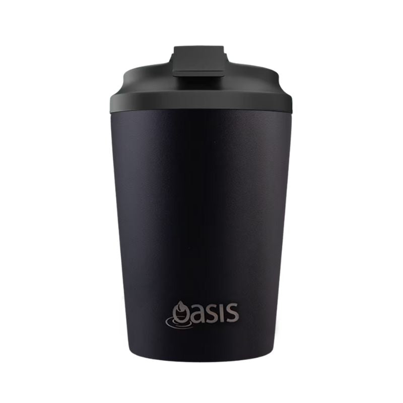 Oasis ceramic lined stainless steel double wall insulated coffee cup- 360ml - Black.