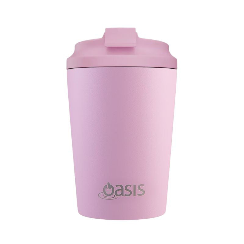 Oasis ceramic lined stainless steel double wall insulated coffee cup- 360ml - Blush.
