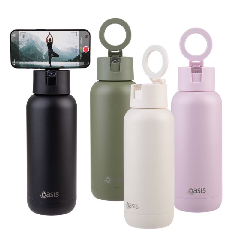 Oasis Mag-Grip Ceramic Lined stainless steel triple wall insulated Moda drink bottle - 1L - mix photo.