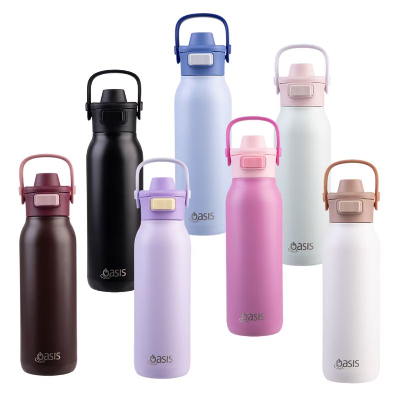 Oasis Ceramic Lined Stainless Steel Double Wall Insulated Verso drink bottle with dual spout - 750ml - mix photo.