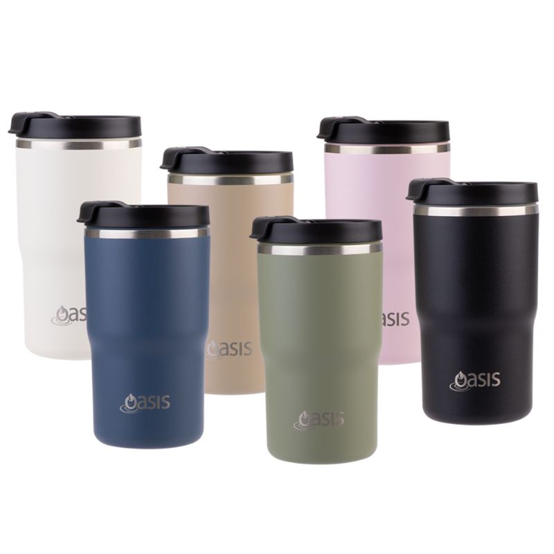 Oasis ceramic lined stainless steel double wall insulated travel mug 480ml - mixed photo.