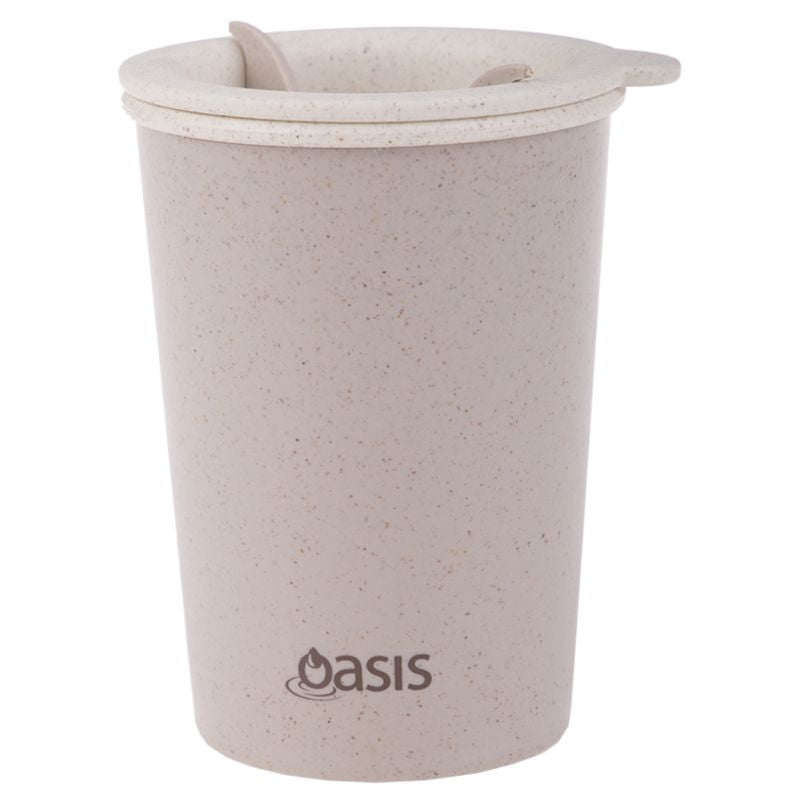 Oasis Double Walled reusable Eco Cup made from wheat straw - 300ml - Natural.