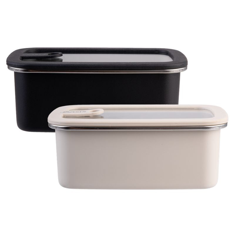 Oasis microwave safe rectangular stainless steel container - 1.1L - mixed photo.
