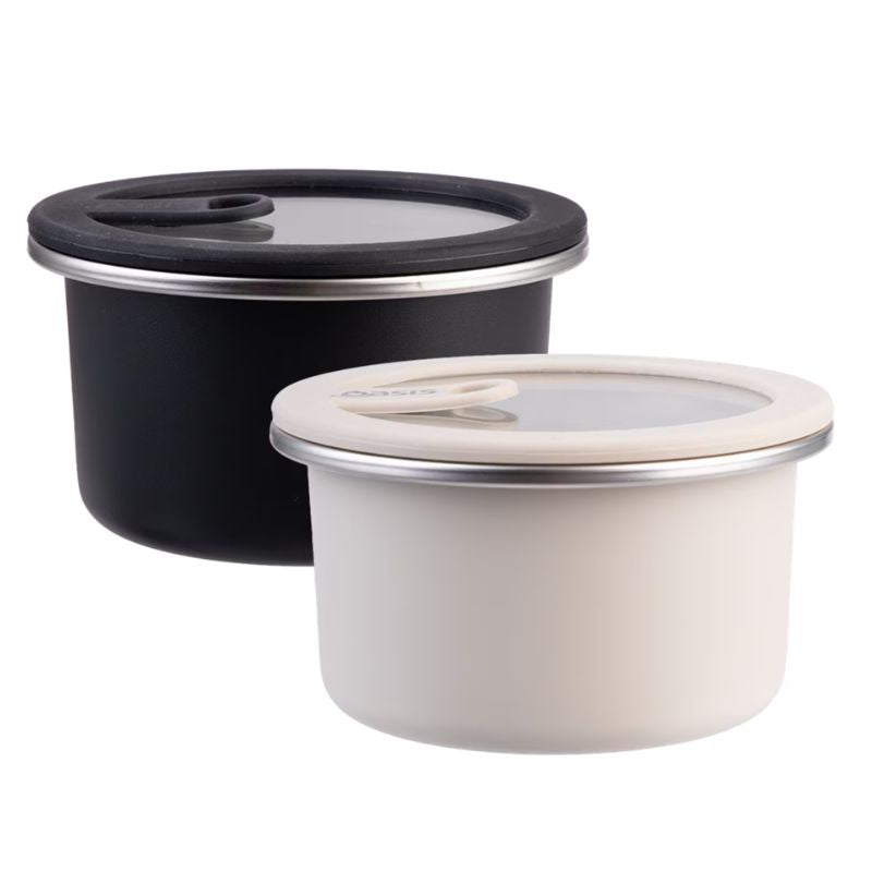 Oasis microwave safe round stainless steel container - 680ml - mix photo.