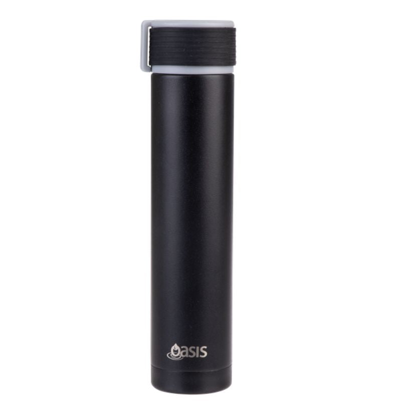 250ml Oasis Skinni Mini double walled insulated stainless steel drink bottle - Black.