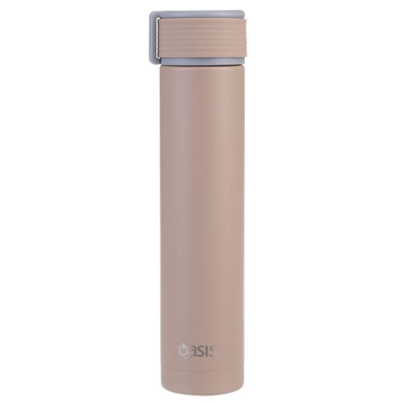 250ml Oasis Skinni Mini double walled insulated stainless steel drink bottle - Latte.