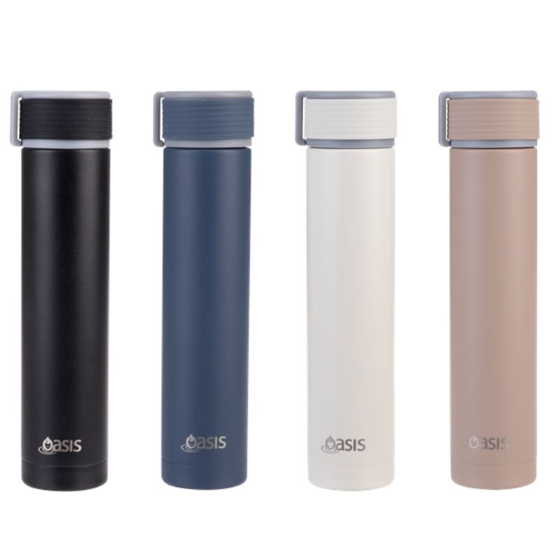 250ml Oasis Skinni Mini double walled insulated stainless steel drink bottle - mix of colours.