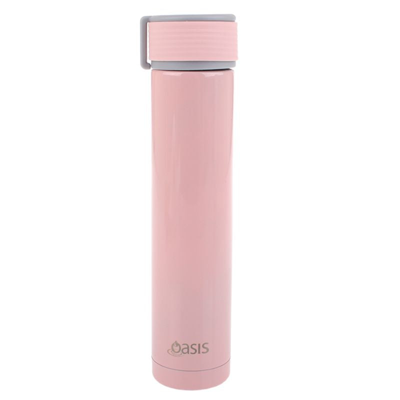 250ml Oasis Skinni Mini double walled insulated stainless steel drink bottle - Pale Pink.