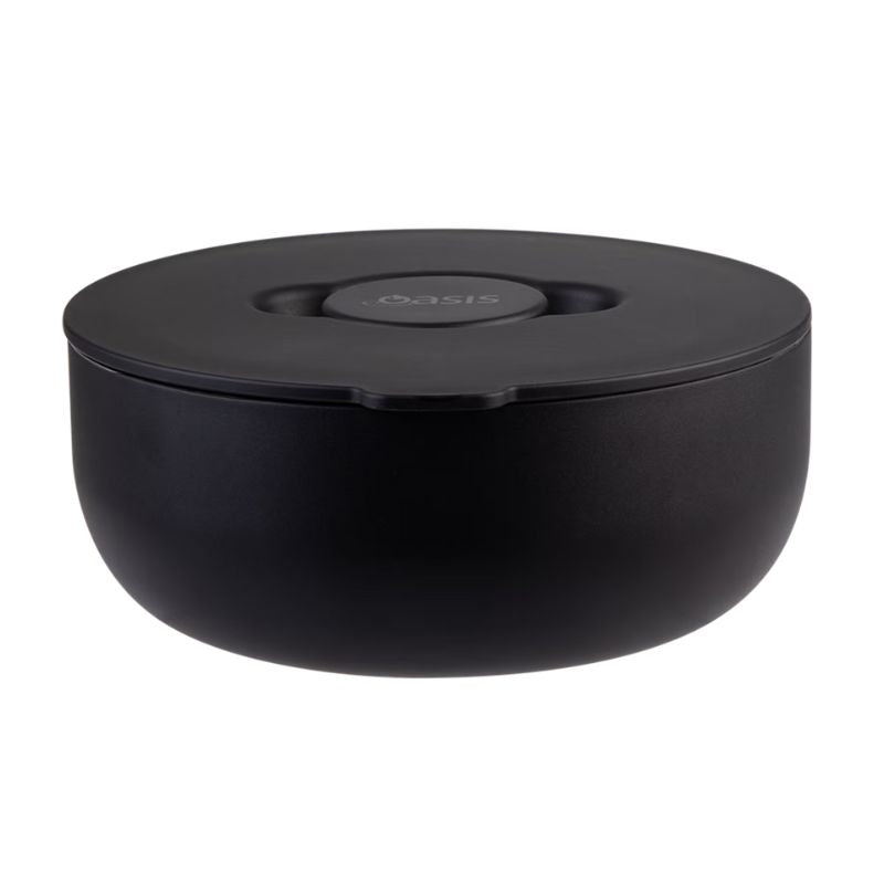 Oasis stainless steel double wall insulated fresh 'n' go lunch bowl 950ml - Black.