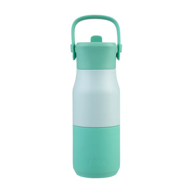 Oasis stainless steel double wall insulated JNR drink bottle with sipper 400ml - Mint.