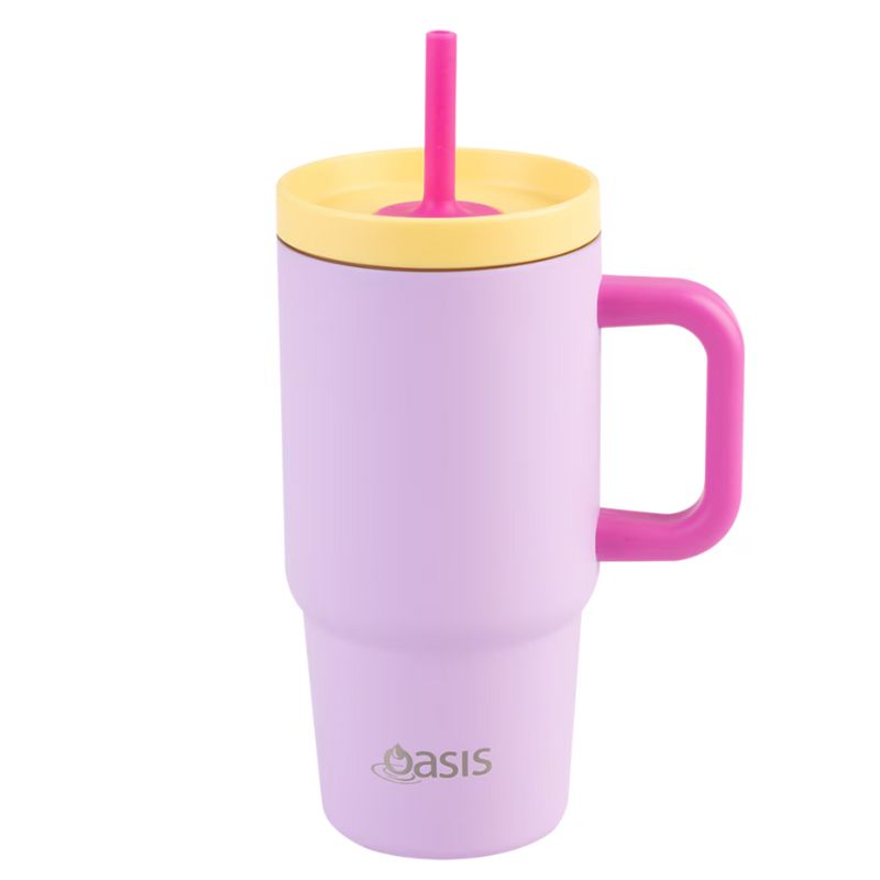 Oasis stainles steel double wall insulated Jnr Commuter Travel Tumbler - 700ml - Bubblegum Pink.
