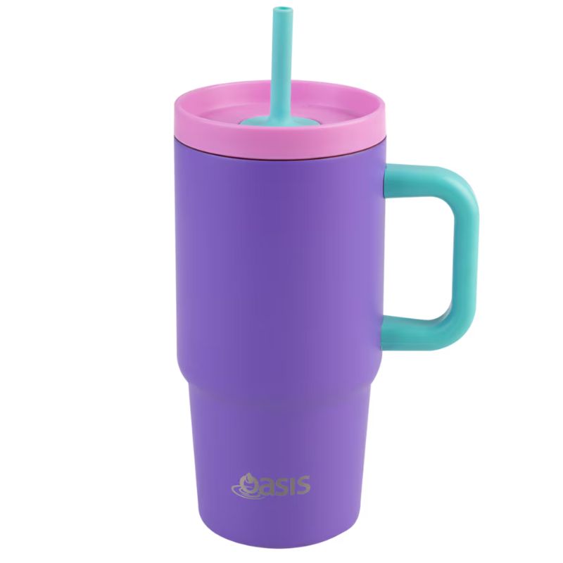 Oasis stainles steel double wall insulated Jnr Commuter Travel Tumbler - 700ml - Mermaid Purple.