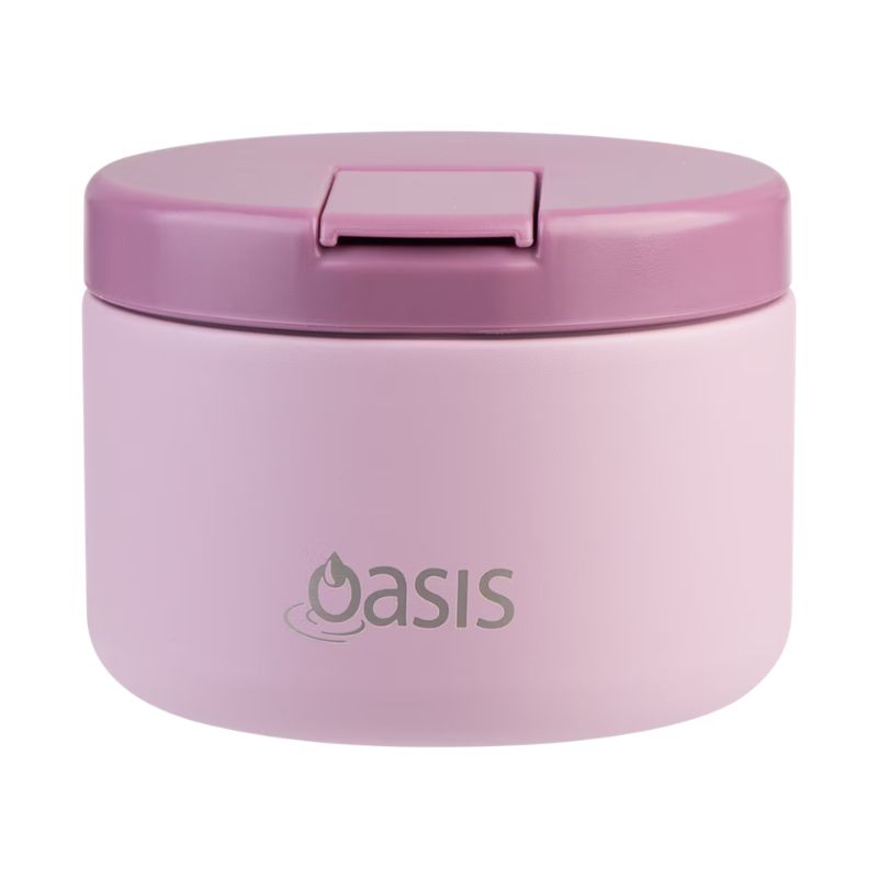 Oasis Stainless Steel Double wall Insulated Food Flask with quick release lid - 300ml - Blush.