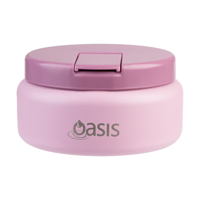 Oasis stainless steel double wall insulated food flask with quick release lid - 230ml - Blush.