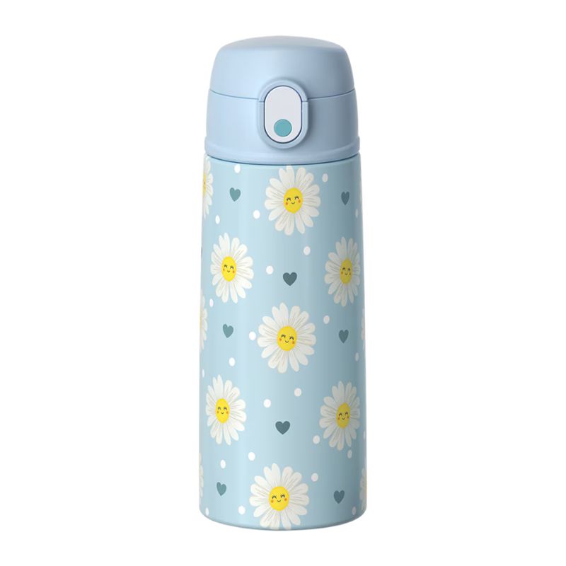 Oasis stainless steel double wall insulated kid's drink bottle with sipper 550ml - Daydream Daisies.
