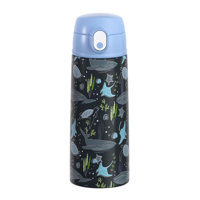 Oasis stainless steel double wall insulated kid's drink bottle with sipper 550ml - Ocean Friends.