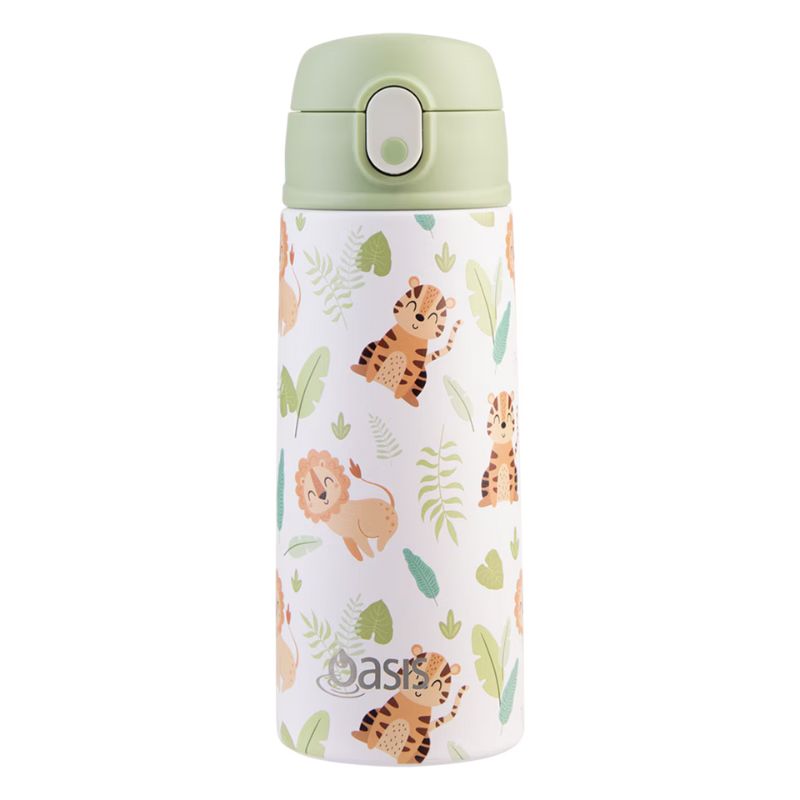 Oasis stainless steel double wall insulated kid's drink bottle with sipper 550ml - Sleepy Sloths.
