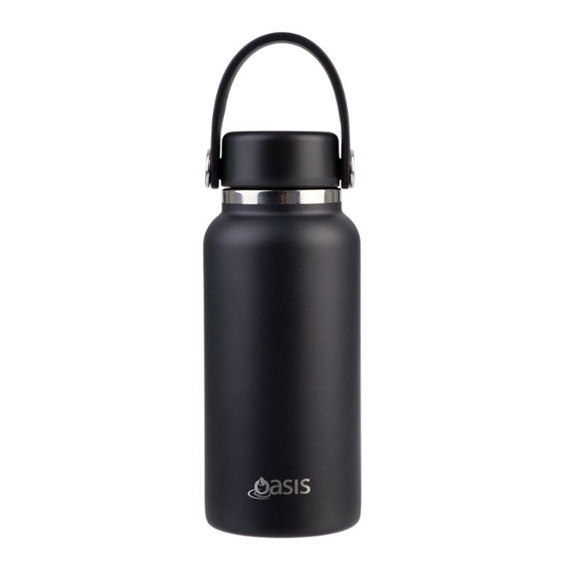Oasis stainless steel double wall insulated mini bottle 300ml - Black.