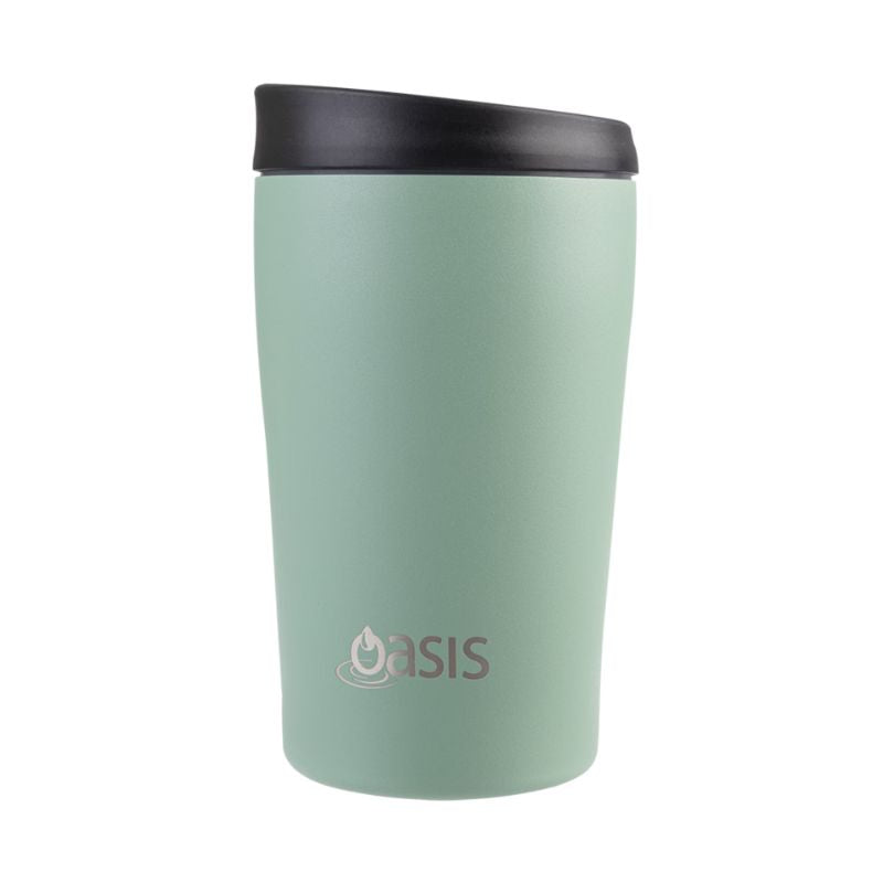 Oasis stainless steel double wall insulated travel cup -380ml - Sage Green.
