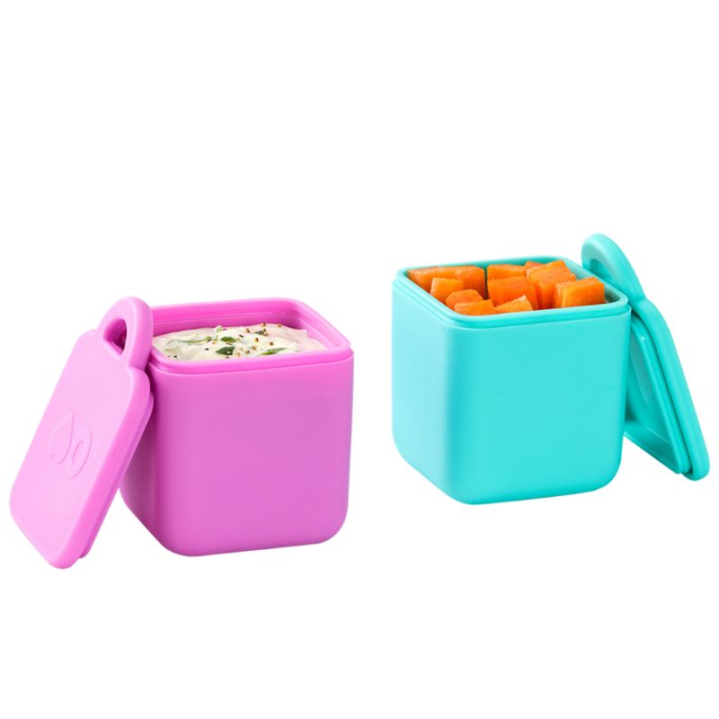 Omie Omiedip silicone dip containers - set of 2 - Pink-Teal.