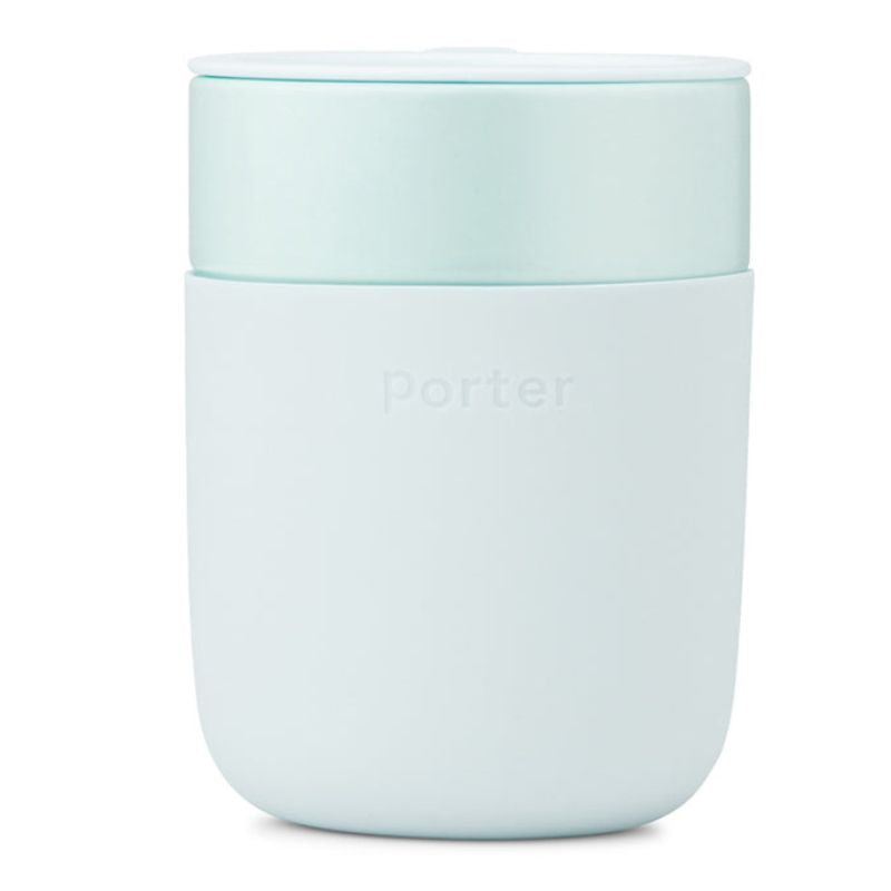 Porter by W&P ceramic cup with silicone wrap in terrazzo 335ml - in Mint.