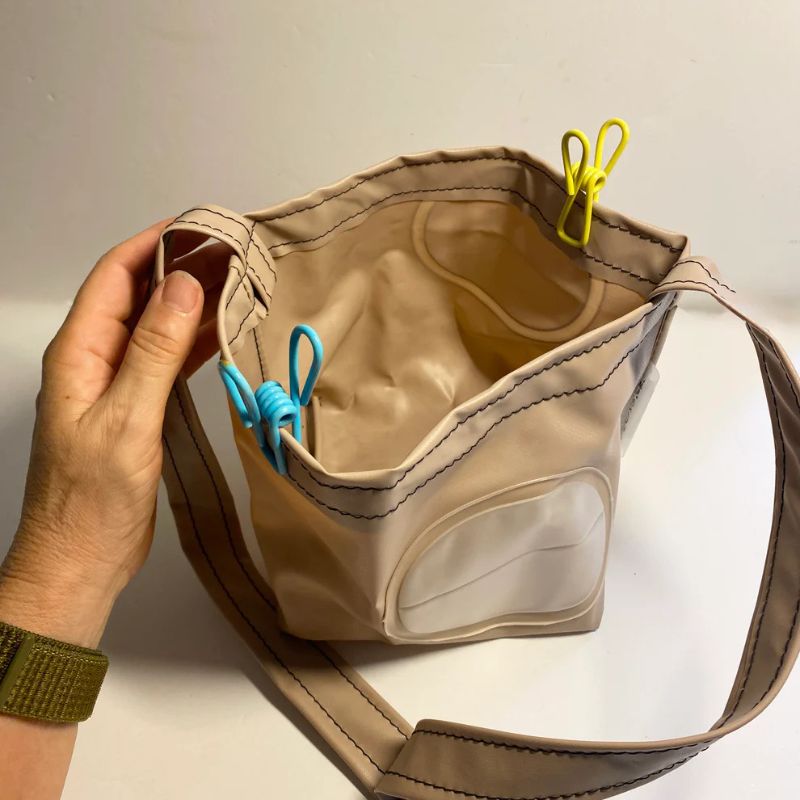 Peg basket made from recycled air mattress by Ploys - Stone.