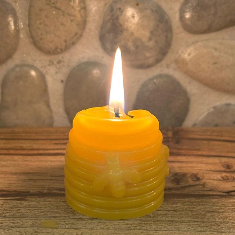 Pollen Sisters Baby Bee Hive Candle - 100% pure beeswax.