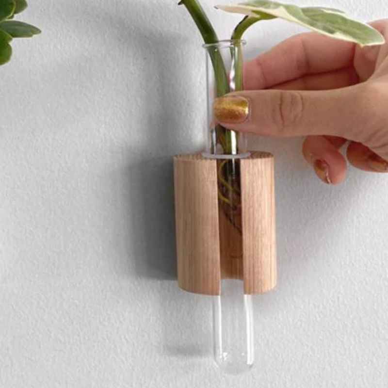 Print and Proper - Test Tube plant holders - oak - 6cm.