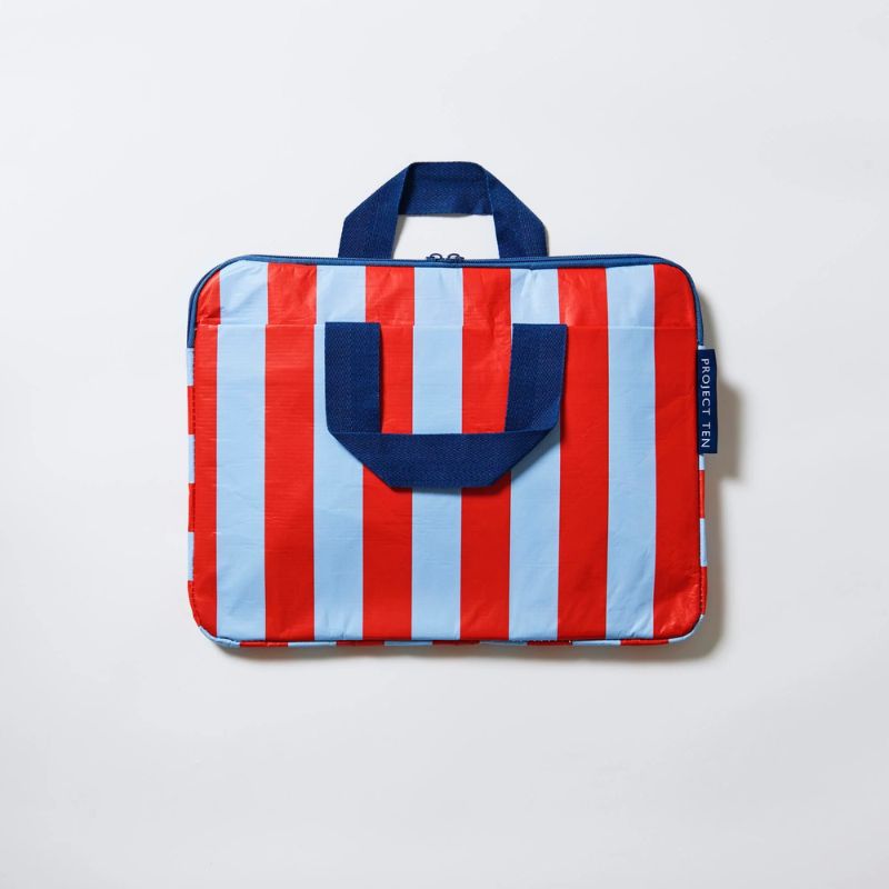 Project Ten Laptop case - Red Blue Stripe.