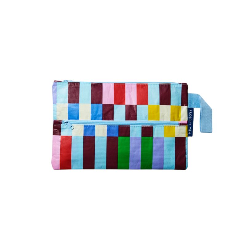 Project Ten pencil case - Multi Stripe.