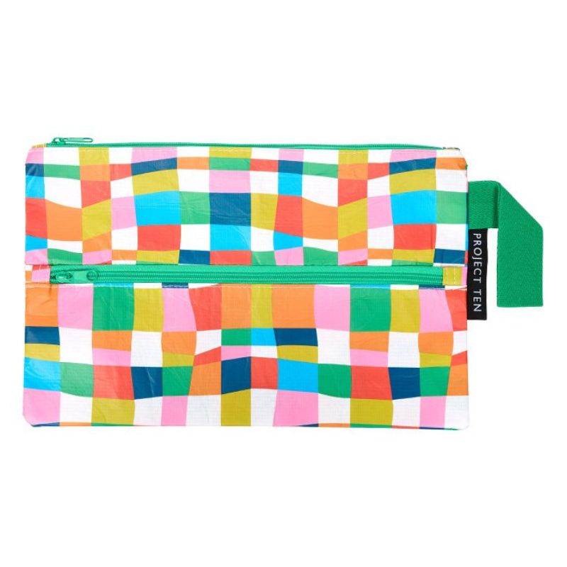 Project Ten pencil case - Rainbow Weave.