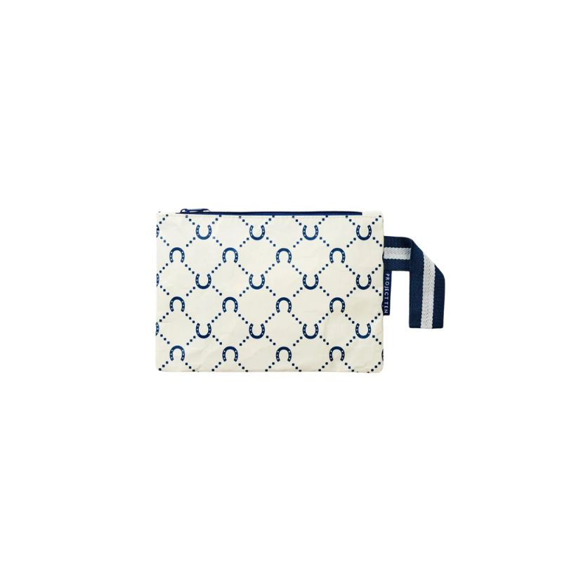 Project Ten mini zip pouch - Navy Horseshoe.