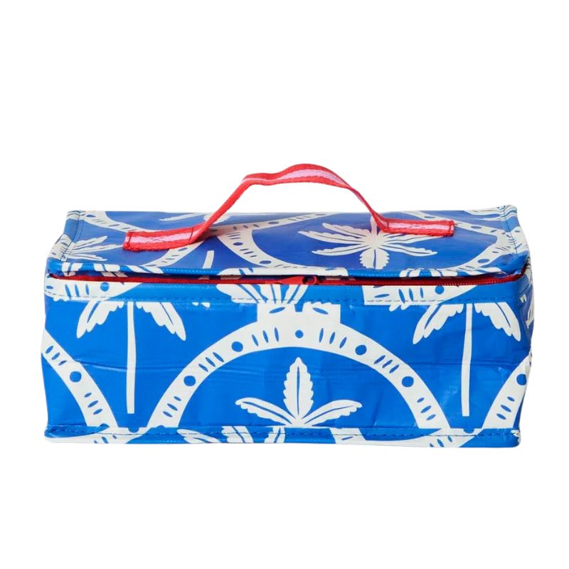 Project Ten Takeaway bag - insulated lunch bag in Blue Palm design.