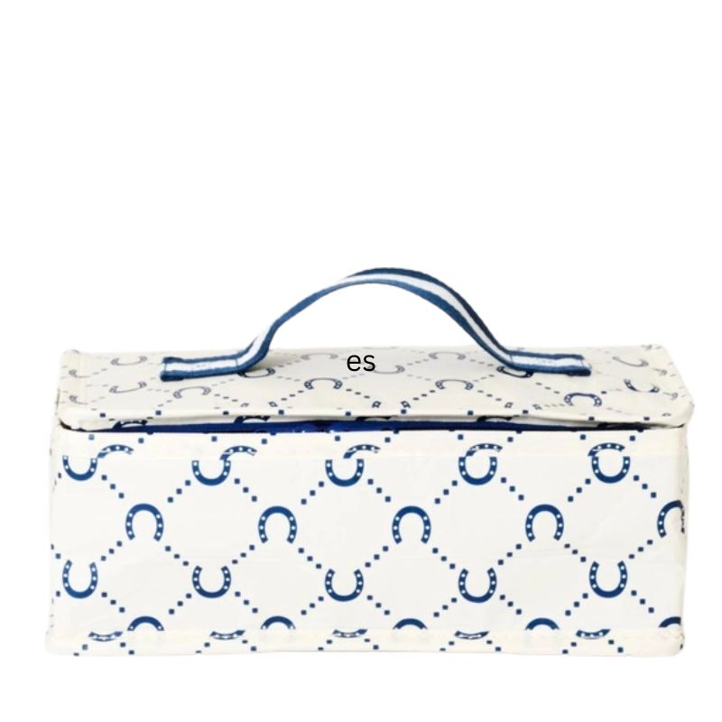 Project Ten Takeaway bag - insulated lunch bag in Navy Horseshoe design.