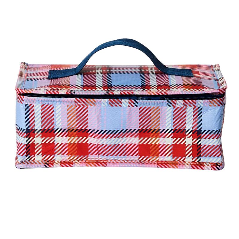 Project Ten Takeaway bag - insulated lunch bag in Tartan Red design.
