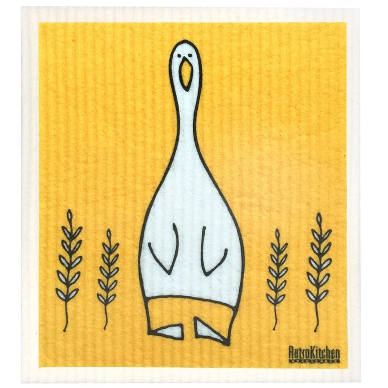 Retro Kitchen - Swedish reusable kitchen dish sponge cloth in Duck design.