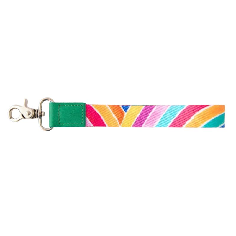 Ruby Olive - RO x Lordy Dordie - wrist lanyard - Rainbow in Emerald.