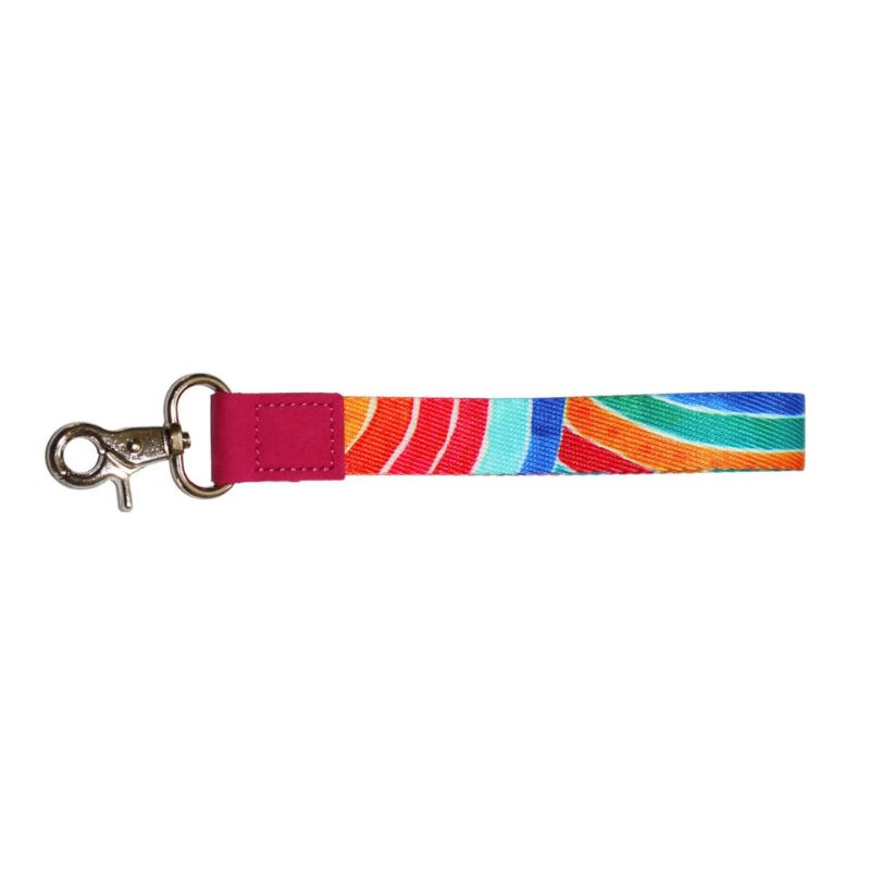 Ruby Olive - RO x Lordy Dordie - wrist lanyard - Rainbow in Pink.