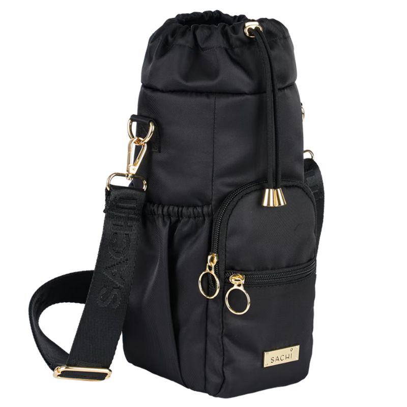 Sachi Crossbody insulated bottle bag - Black.
