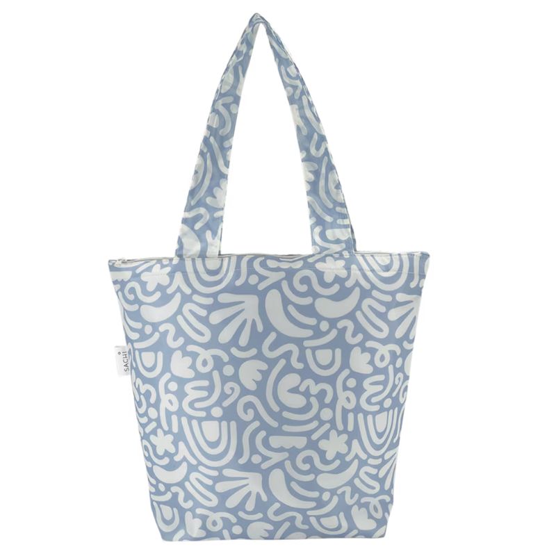 Sachi Insulated Market Tote - Blue Squiggles.