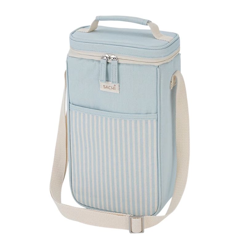 Sachi Two Bottle Insulated Wine Cooler bag - pale blue.