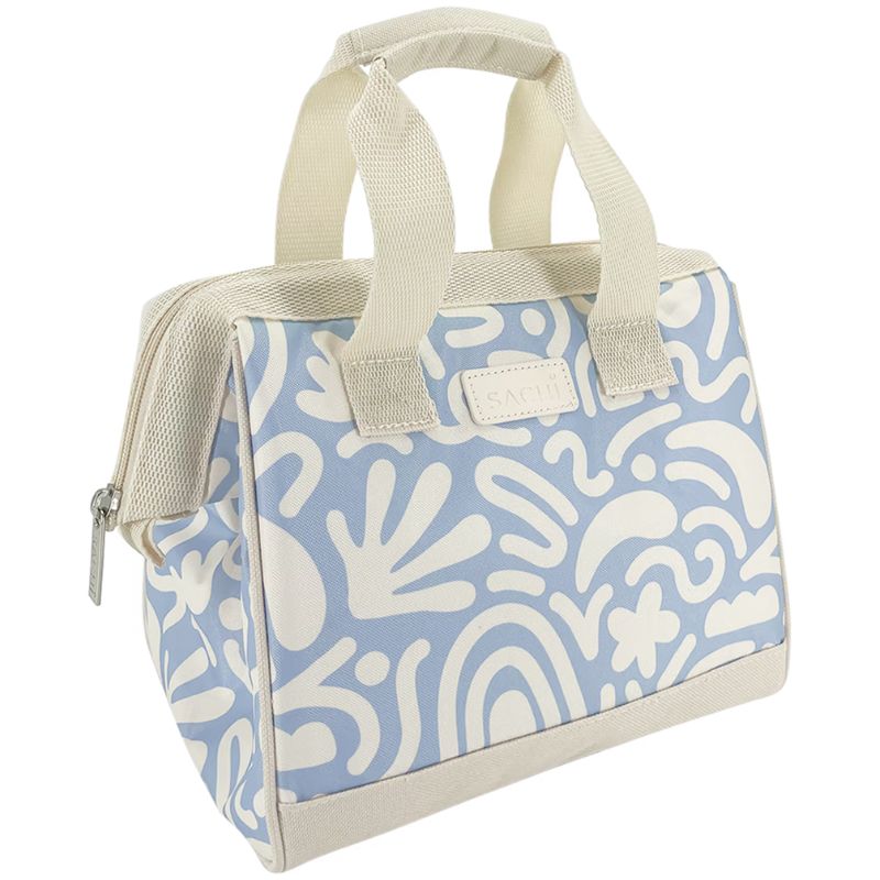 Sachi style 34 insulated lunch bag tote - Blue Squiggles.