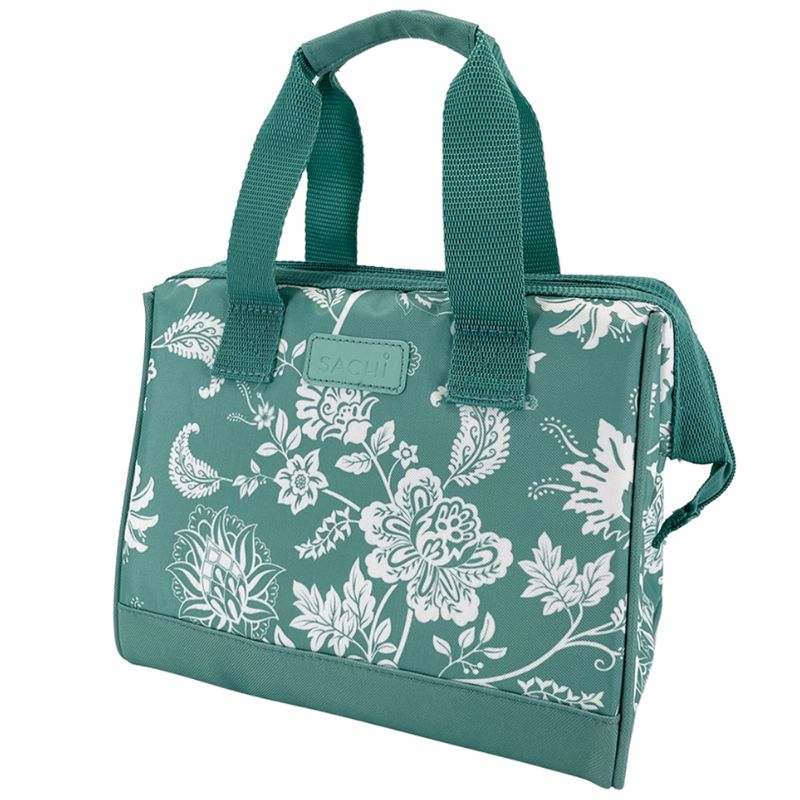 Sachi style 34 insulated lunch bag tote - Green Paisley.