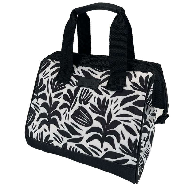 Sachi style 34 insulated lunch bag tote - Monochrome Blooms.