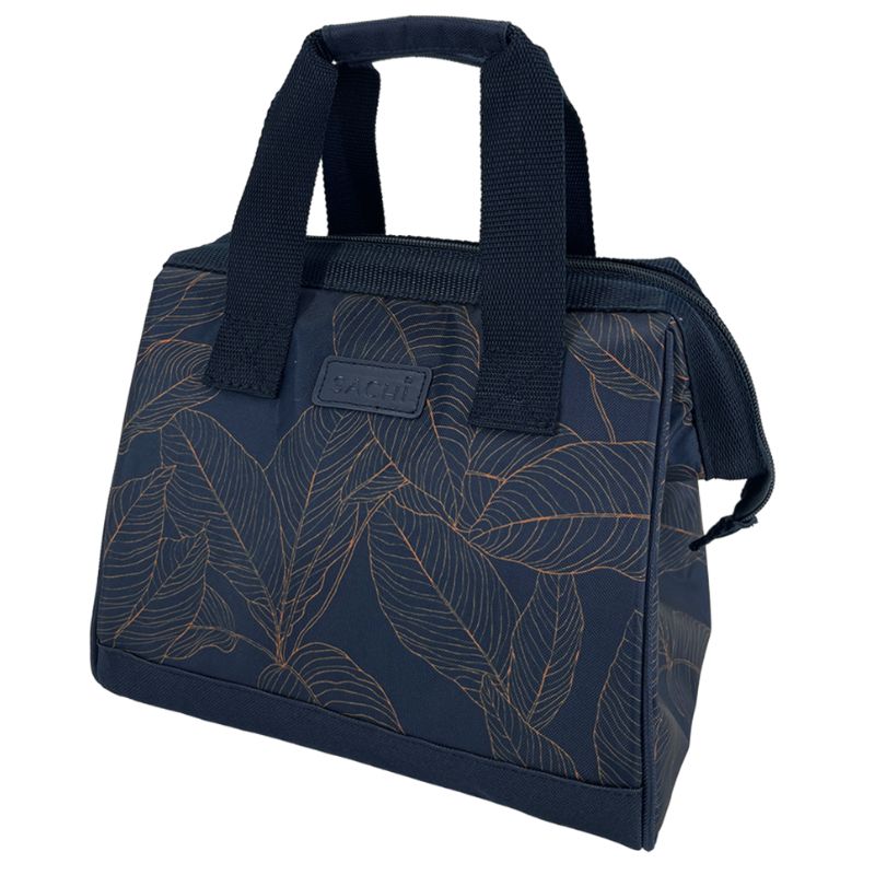 Sachi style 34 insulated lunch bag tote - Navy Leaves. 