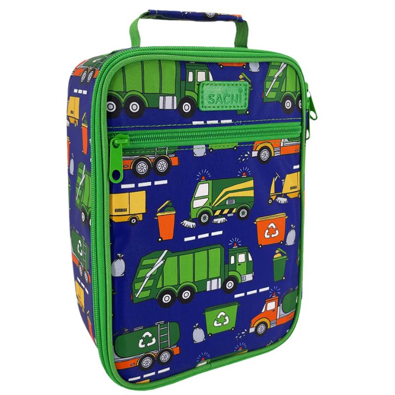 Sachi "style 225" insulated junior lunch tote - lunch bag - Garbage Trucks.