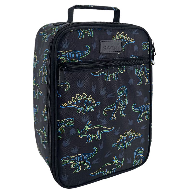 Sachi "style 225" insulated junior lunch tote - lunch bag - Neon Dinosaurs.